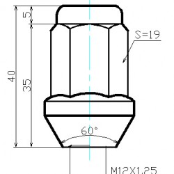 采购车轮螺母M12X1.5 M12X1.5 高35和40mm